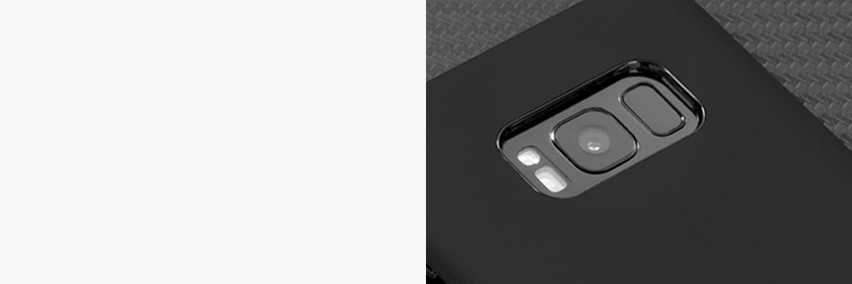 Perfekcyjnie wycięty otwór na aparat w silikonowej obudowie na tył Samsung Galaxy S8