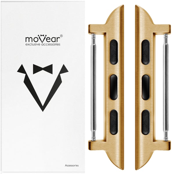 Zawartość zestawu moVear na Apple Watch 8/7/6/SE/5/4/3/2/1 (41/40/38mm) Co zawiera oryginalne opakowanie adaptera 22mm moVear do Apple Watch 8/7/6/SE/5/4/3/2/1 (41/40/38mm):