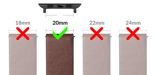 moVear Adapter do paska 20mm ze stali nierdzewnej na Apple Watch 9/8/7/6/SE/5/4/3/2/1 (41/40/38mm) moVear Czarny Adapter paska zegarkowego z mocowaniem szerokości 20mm na Apple Watch 9/8/7/6/SE/5/4/3/2/1 (41/40/38mm).