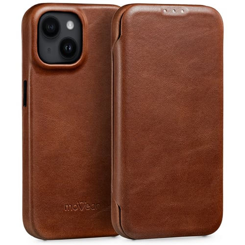 moVear backCover 4S | Etui do Apple iPhone 14 wykonane jest z eleganckiej skóry licowej olejowanej