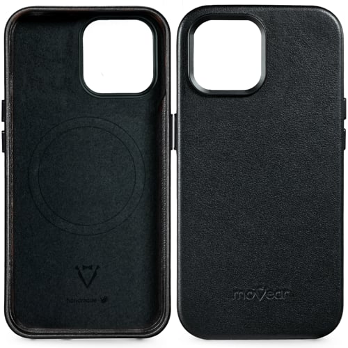 moVear backCover 4S | Miękkie wnętrze etui z czarnej mikrofibry chroni telefon iPhone 14 moVear backCover 4S | Miękkie wnętrze z czarnej mikrofibry chroni iPhone 14