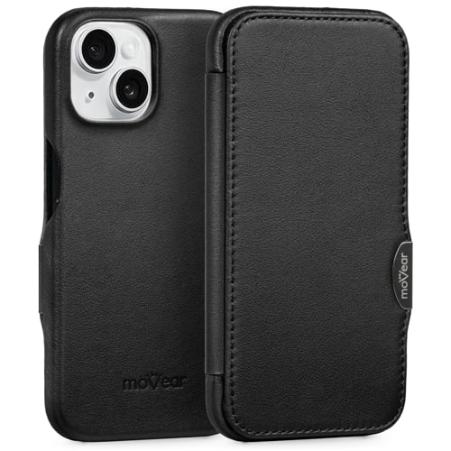 moVear flipSide 4C | Precyzyjne wykonanie i szycie etui na iPhone 15 (6,1 moVear flipSide 4C | Precyzyjnie szyty pokrowiec do iPhone 15 (6,1