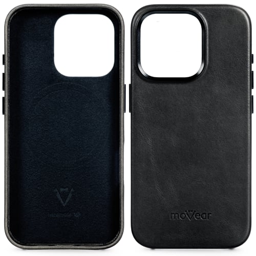 moVear backCover 4S | Soft interior of the smartphone case protects the iPhone 15 Pro Max moVear backCover 4S | The soft black microfiber interior protects Apple iPhone 15 Pro Max