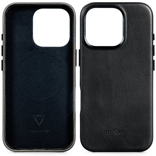 moVear backCover 4S | Soft interior of the smartphone case protects the iPhone 16 Pro moVear backCover 4S | The soft black microfiber interior protects iPhone 16 Pro (6.3