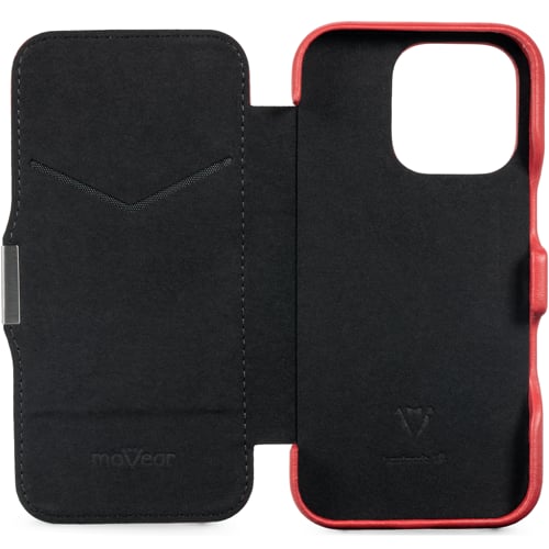 moVear flipSide 4C | Miękkie wnętrze etui z czarnej mikrofibry chroni telefon Apple iPhone 16 Pro (6.3 moVear flipSide 4C | Miękkie wnętrze z czarnej mikrofibry chroni Apple iPhone 16 Pro (6.3