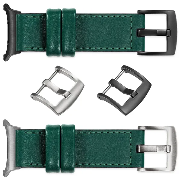 You can choose moVear Prestige C1 for Samsung Galaxy Watch Ultra with a buckle in one of many colors: (Black matte, Brushed silver, Polished silver, Brushed gold, Polished gold, Creamy brushed gold (18mm), Rose gold brushed, Rose gold polished, ). Polish production of moVear belts Prestige C1 22mm to Samsung Galaxy Watch Ultra it is also possible to personalize the color of the buckle.