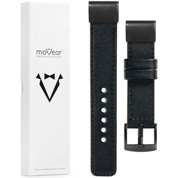 What is included in the package: leather strap moVear Prestige C1 with fastening [MODEL_RZĄDZENIA] for Fenix / Forerunner / Epix / Instinct / Enduro / Quatix / MARQ - 47/45mm 