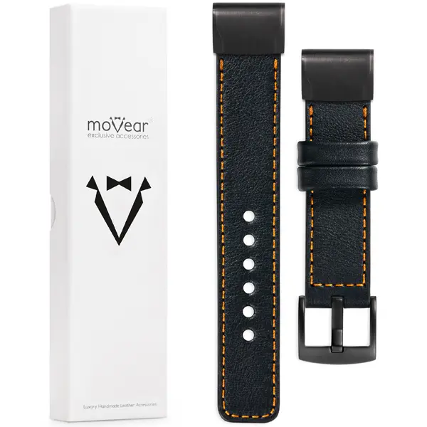 What is included in the package: leather strap moVear Prestige C1 with fastening [MODEL_RZĄDZENIA] for Fenix / Forerunner / Epix / Instinct / Enduro / Quatix / MARQ - 47/45mm 