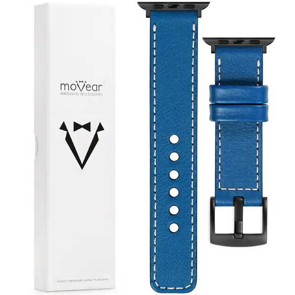 Zawartość zestawu moVear do Apple Watch 42/41/40mm (series 10-1) Co zawiera oryginalne opakowanie moVear Prestige C1 skórzanego paska do zegarka / smartwatcha - moVear Prestige 22mm do Apple Watch 10 / 9 / 8 / 7 / 6 / 5 / 4 / SE (42/41/40mm)