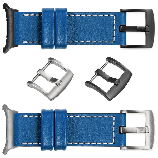 You can choose moVear Prestige C1 for Samsung Galaxy Watch Ultra with a buckle in one of many colors: (Black matte, Brushed silver, Polished silver, Brushed gold, Polished gold, Creamy brushed gold (18mm), Rose gold brushed, Rose gold polished, ). Polish production of moVear belts Prestige C1 24mm to Samsung Galaxy Watch Ultra it is also possible to personalize the color of the buckle.