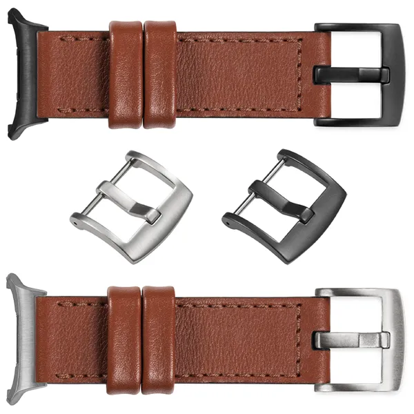 You can choose moVear Prestige C1 for Samsung Galaxy Watch Ultra with a buckle in one of many colors: (Black matte, Brushed silver, Polished silver, Brushed gold, Polished gold, Creamy brushed gold (18mm), Rose gold brushed, Rose gold polished, ). Polish production of moVear belts Prestige C1 24mm to Samsung Galaxy Watch Ultra it is also possible to personalize the color of the buckle.