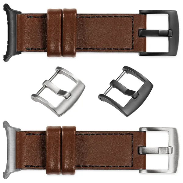 You can choose moVear Prestige C1 for Samsung Galaxy Watch Ultra with a buckle in one of many colors: (Black matte, Brushed silver, Polished silver, Brushed gold, Polished gold, Creamy brushed gold (18mm), Rose gold brushed, Rose gold polished, ). Polish production of moVear belts Prestige C1 22mm to Samsung Galaxy Watch Ultra it is also possible to personalize the color of the buckle.