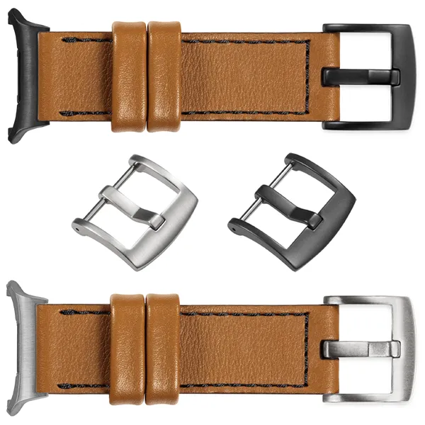 You can choose moVear Prestige C1 for Samsung Galaxy Watch Ultra with a buckle in one of many colors: (Black matte, Brushed silver, Polished silver, Brushed gold, Polished gold, Creamy brushed gold (18mm), Rose gold brushed, Rose gold polished, ). Polish production of moVear belts Prestige C1 22mm to Samsung Galaxy Watch Ultra it is also possible to personalize the color of the buckle.