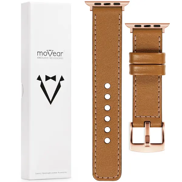 Zawartość zestawu moVear do Apple Watch 10 9 8 7 6 5 4 3 2 1 SE (46/45/44/42mm) & Ultra (49mm) Co zawiera oryginalne opakowanie moVear Prestige C1 skórzanego paska do zegarka / smartwatcha - moVear Prestige 20mm do Apple Watch 10 / 9 / 8 / 7 / 6 / 5 / 4 / SE (46/45/44mm) & Ultra (49mm)