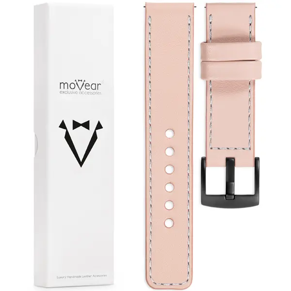 Zawartość zestawu moVear do Samsung Galaxy Watch 7 6 5 4 3 / Pro / FE / Active Co zawiera oryginalne opakowanie paska do zegarka / smartwatcha - moVear Prestige 20mm do Samsung Galaxy Watch 7 6 5 4 3 / Pro / FE / Active & Watch 4 Classic (46mm & 42mm)