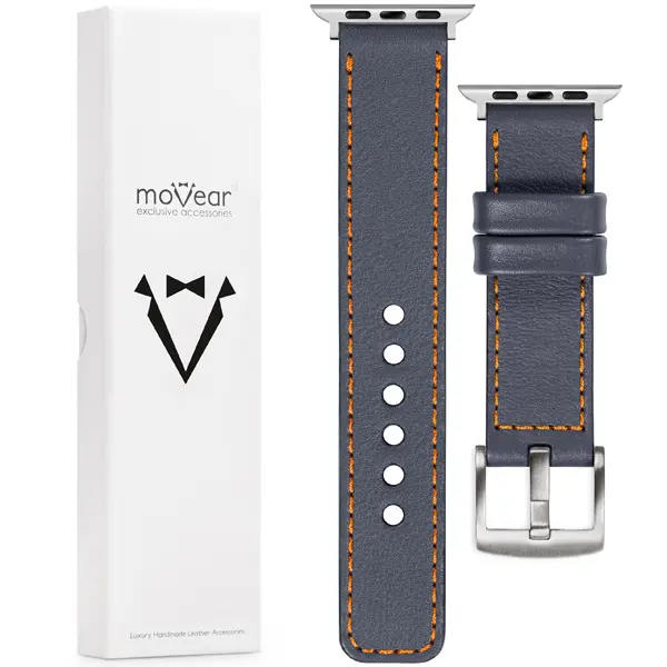 Zawartość zestawu moVear do Apple Watch 10 9 8 7 6 5 4 3 2 1 SE (46/45/44/42mm) & Ultra (49mm) Co zawiera oryginalne opakowanie moVear Prestige C1 skórzanego paska do zegarka / smartwatcha - moVear Prestige 24mm do Apple Watch 10 / 9 / 8 / 7 / 6 / 5 / 4 / SE (46/45/44mm) & Ultra (49mm)