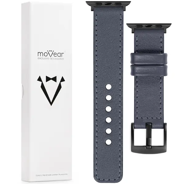 Zawartość zestawu moVear do Apple Watch 10 / 9 / 8 / 7 / 6 / 5 / 4 / SE (46/45/44mm) & Ultra (49mm) Co zawiera oryginalne opakowanie moVear Prestige C1 skórzanego paska do zegarka / smartwatcha - moVear Prestige 22mm do Apple Watch 10 / 9 / 8 / 7 / 6 / 5 / 4 / SE (46/45/44mm) & Ultra (49mm)