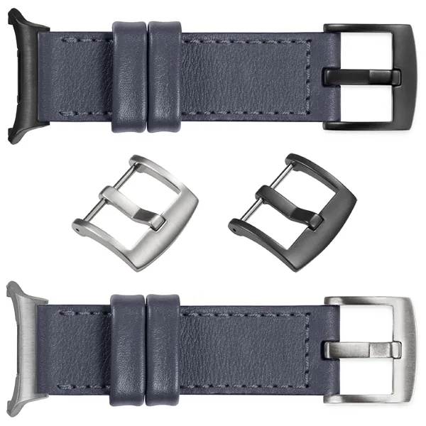 Pasek moVear Prestige C1 dla Samsung Galaxy Watch Ultra możesz wybrać z klamrą w jednym z wielu kolorów: (Czarny matowy, Srebrny szczotkowany, Srebrny polerowany, Złoty szczotkowany, Złoty polerowany, Kremowe złoto szczotkowany (18mm), Różowe złoto szczotkowany, Różowe złoto polerowany, ). Polskiej produkcji paski moVear Prestige C1 22mm do Samsung Galaxy Watch Ultra to również możliwość personalizacji koloru klamry / sprzączki.