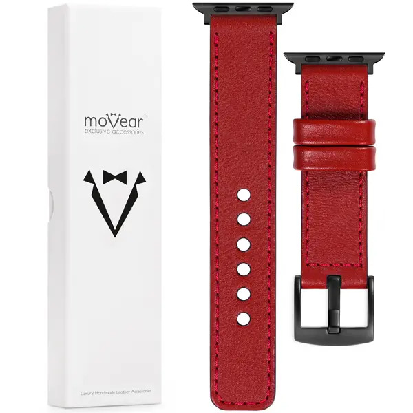Zawartość zestawu moVear do Apple Watch 42/41/40mm (series 10-1) Co zawiera oryginalne opakowanie moVear Prestige C1 skórzanego paska do zegarka / smartwatcha - moVear Prestige 22mm do Apple Watch 10 / 9 / 8 / 7 / 6 / 5 / 4 / SE (42/41/40mm)