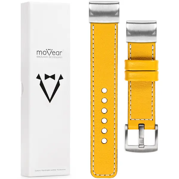 Lieferumfang: Lederarmband moVear Prestige C1 mit Verschluss [MODEL_RZĄDZENIA] für Fenix / Epix / Quatix / Tactix / Enduro - 51mm