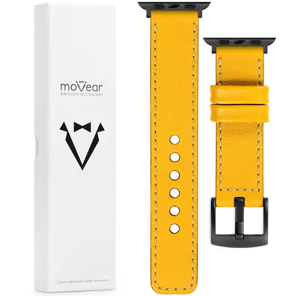 Zawartość zestawu moVear do Apple Watch 49/46/45/44mm (series 10-1) Co zawiera oryginalne opakowanie moVear Prestige C1 skórzanego paska do zegarka / smartwatcha - moVear Prestige 22mm do Apple Watch 10 / 9 / 8 / 7 / 6 / 5 / 4 / SE (46/45/44mm) & Ultra (49mm)