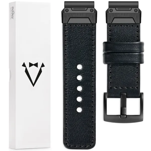 Lieferumfang: Lederarmband moVear Prestige C3X mit Verschluss [MODEL_RZĄDZENIA] für Fenix / Forerunner / Epix / Instinct / Enduro / Quatix / MARQ - 47/45mm
