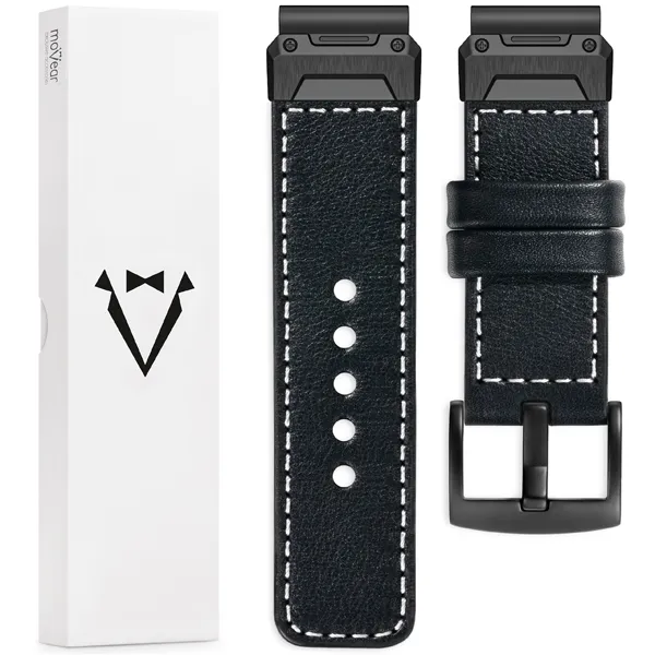 Lieferumfang: Lederarmband moVear Prestige C3X mit Verschluss [MODEL_RZĄDZENIA] für Fenix / Forerunner / Epix / Instinct / Enduro / Quatix / MARQ - 47/45mm