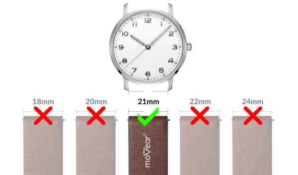 moVear Prestige CW1 - skórzany pasek premium do zegarka kompatybilny z mocowaniem 21mm