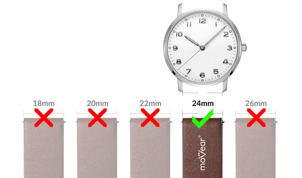 moVear Prestige S1 - skórzany pasek premium do zegarka kompatybilny z mocowaniem 24mm moVear Prestige CW1 - skórzany pasek premium do zegarka kompatybilny z mocowaniem 24mm