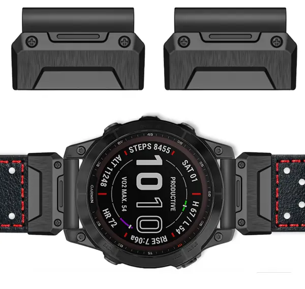 Quick installation of the exclusive moVear Prestige C1 leather strap for Garmin QuickFit 22mm Quick installation of the exclusive moVear Prestige R3X leather strap for Garmin QuickFit 22mm