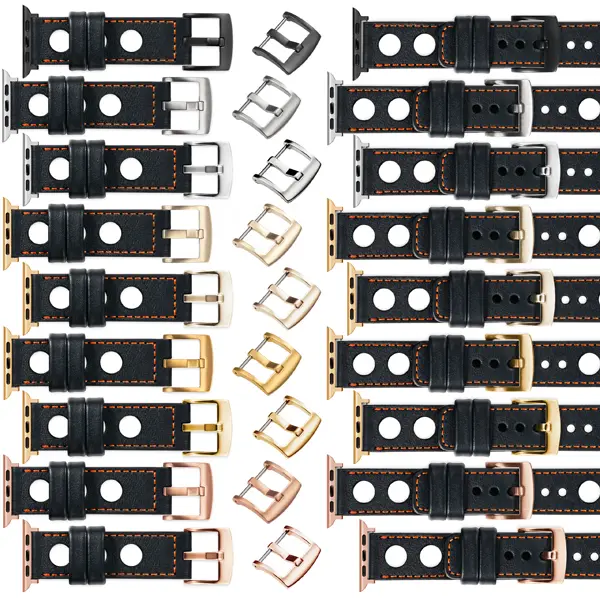Pasek moVear Prestige R1 dla Apple Watch 42/41/40mm (series 10-1) możesz wybrać z klamrą i adapterem w jednym z wielu kolorów. Polskiej produkcji paski moVear Prestige R1 22mm do Apple Watch 10 / 9 / 8 / 7 / 6 / 5 / 4 / SE (42/41/40mm) to również możliwość personalizacji koloru klamry / sprzączki / adaptera.