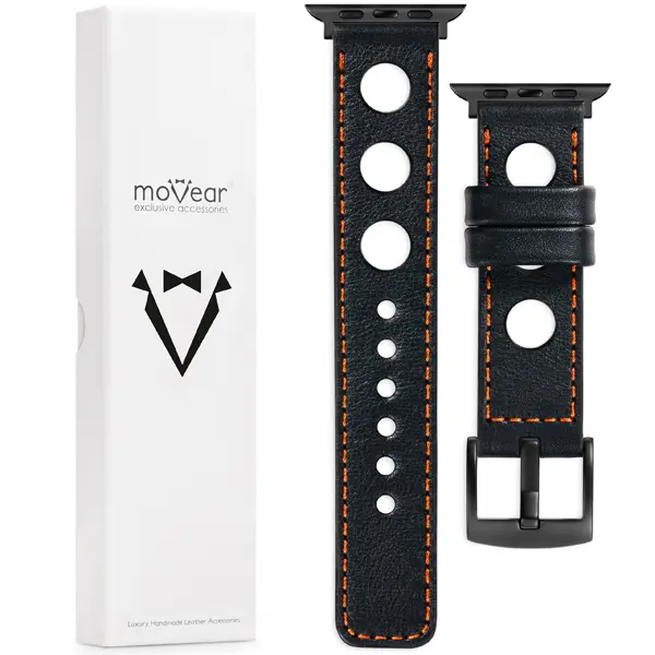 Zawartość zestawu moVear do Apple Watch 9/8/7/6/SE/5/4/3/2/1 (42/41/40/38mm) Co zawiera oryginalne opakowanie moVear Prestige R1 skórzanego paska do zegarka / smartwatcha - moVear Prestige 22mm do Apple Watch 10 / 9 / 8 / 7 / 6 / 5 / 4 / SE (42/41/40mm)