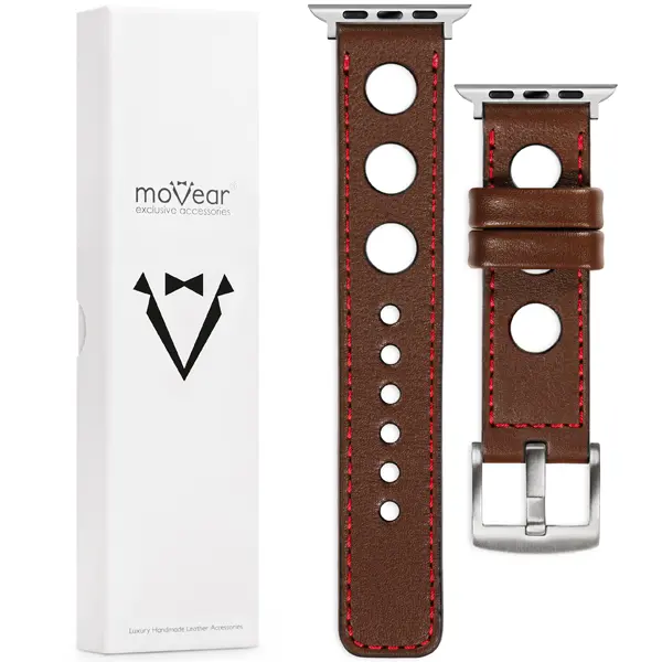 Zawartość zestawu moVear do Apple Watch 10/9/8/7/6/SE/5/4/3/2/1 (46/45/44/42mm) & Ultra (49mm) Co zawiera oryginalne opakowanie moVear Prestige R1 skórzanego paska do zegarka / smartwatcha - moVear Prestige 24mm do Apple Watch 10 / 9 / 8 / 7 / 6 / 5 / 4 / SE (46/45/44mm) & Ultra (49mm)