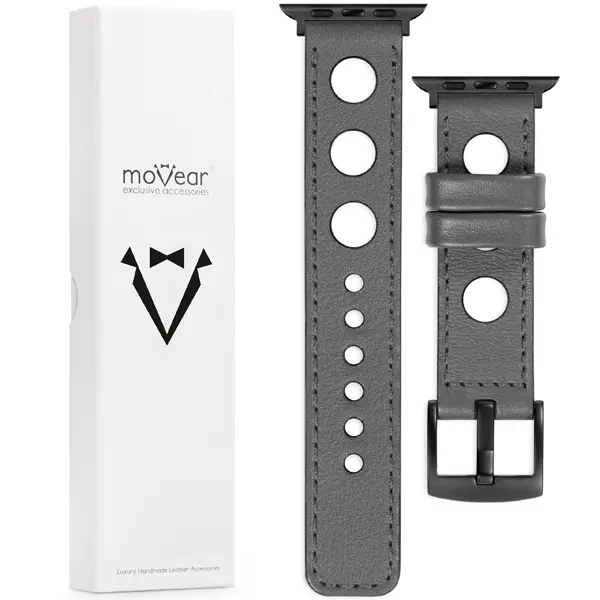 Zawartość zestawu moVear do Apple Watch 10 9 8 7 6 5 4 3 2 1 SE (46/45/44/42mm) & Ultra (49mm) Co zawiera oryginalne opakowanie moVear Prestige R1 skórzanego paska do zegarka / smartwatcha - moVear Prestige 24mm do Apple Watch 10 / 9 / 8 / 7 / 6 / 5 / 4 / SE (46/45/44mm) & Ultra (49mm)