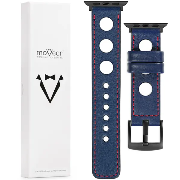 Zawartość zestawu moVear do Apple Watch 10/9/8/7/6/SE/5/4/3/2/1 (46/45/44/42mm) & Ultra (49mm) Co zawiera oryginalne opakowanie moVear Prestige R1 skórzanego paska do zegarka / smartwatcha - moVear Prestige 22mm do Apple Watch 10 / 9 / 8 / 7 / 6 / 5 / 4 / SE (46/45/44mm) & Ultra (49mm)
