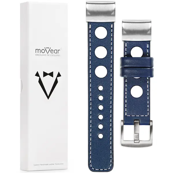 Lieferumfang: Lederarmband moVear Prestige R1 mit Verschluss [MODEL_RZĄDZENIA] für Fenix / Epix / Quatix / Tactix / Enduro - 51mm