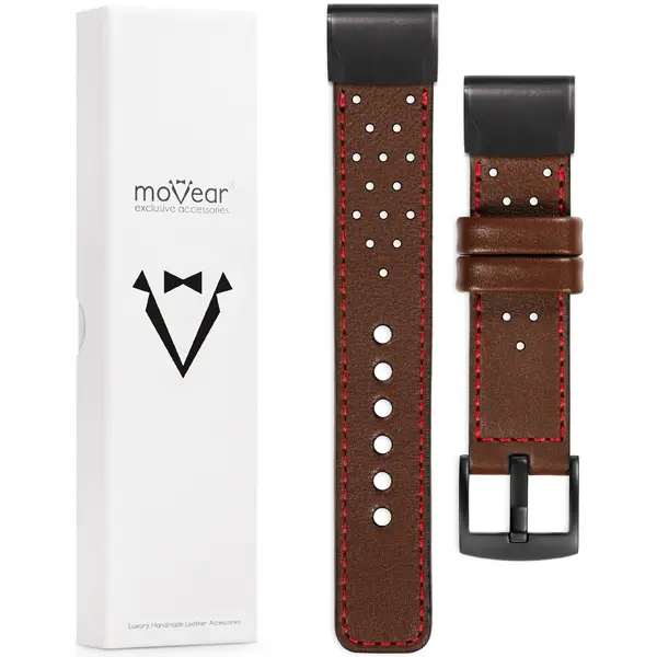 What is included in the package: leather strap moVear Prestige R2 with fastening [MODEL_RZĄDZENIA] for Fenix / Instinct - 43/42/40mm 