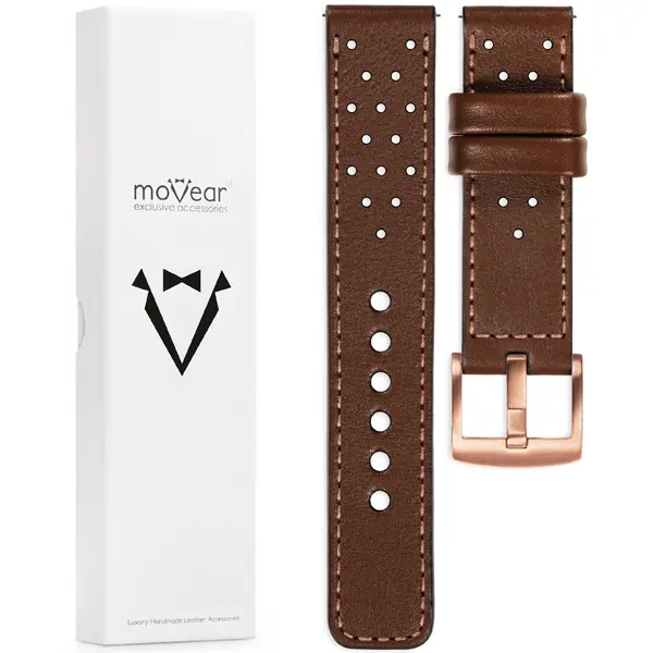 Zawartość zestawu moVear do Garmin Vivoactive 4S (40mm), Venu 2S (40mm), Vívomove 3S (39mm) Co zawiera oryginalne opakowanie paska do zegarka / smartwatcha - moVear Prestige 18mm do Garmin Vivoactive 4S (40mm), Venu 2S (40mm), Vívomove 3S (39mm)