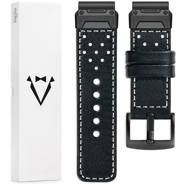 What is included in the package: leather strap moVear Prestige R3X with fastening [MODEL_RZĄDZENIA] for Fenix / Forerunner / Epix / Instinct / Enduro / Quatix / MARQ - 47/45mm 