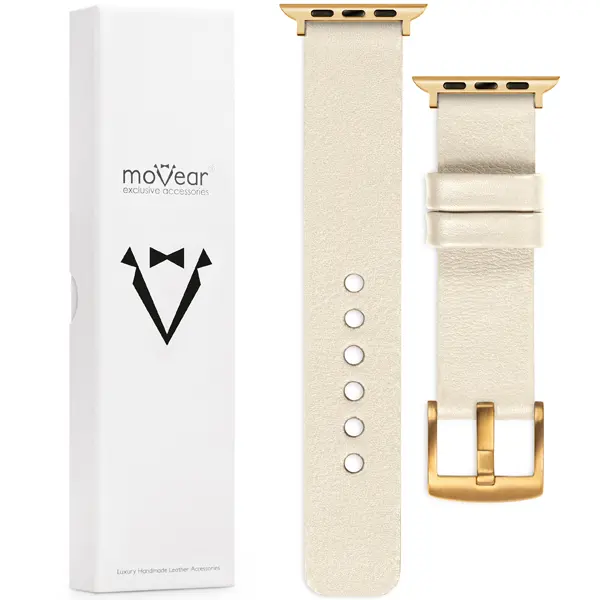 Contents of the moVear for Apple Watch 10 9 8 7 6 5 4 3 2 1 SE (42/41/40/38mm) What is included in the original packaging of the leather strap for the watch / smartwatch - moVear Prestige S1 22mm for Apple Watch 10 / 9 / 8 / 7 / 6 / 5 / 4 / SE (42/41/40mm)