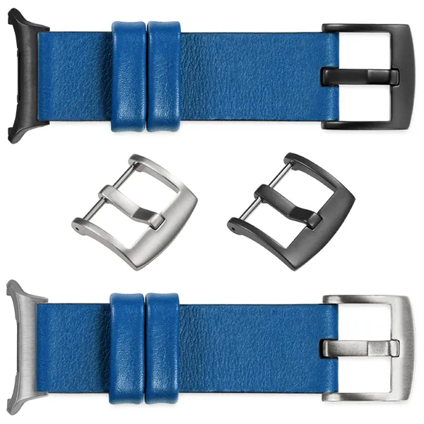 You can choose moVear Prestige S1 for Samsung Galaxy Watch Ultra with a buckle in one of many colors: (Black matte, Brushed silver, Polished silver, Brushed gold, Polished gold, Creamy brushed gold (18mm), Rose gold brushed, Rose gold polished, ). Polish production of moVear belts Prestige S1 22mm to Samsung Galaxy Watch Ultra it is also possible to personalize the color of the buckle.