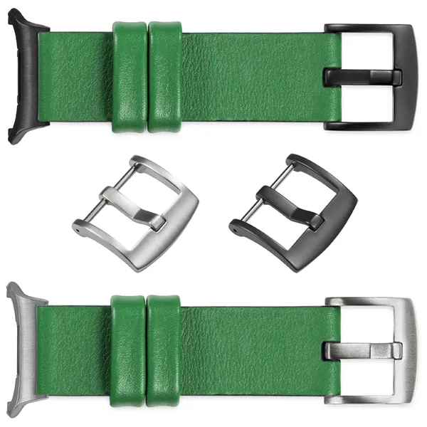 You can choose moVear Prestige S1 for Samsung Galaxy Watch Ultra with a buckle in one of many colors: (Black matte, Brushed silver, Polished silver, Brushed gold, Polished gold, Creamy brushed gold (18mm), Rose gold brushed, Rose gold polished, ). Polish production of moVear belts Prestige S1 22mm to Samsung Galaxy Watch Ultra it is also possible to personalize the color of the buckle.