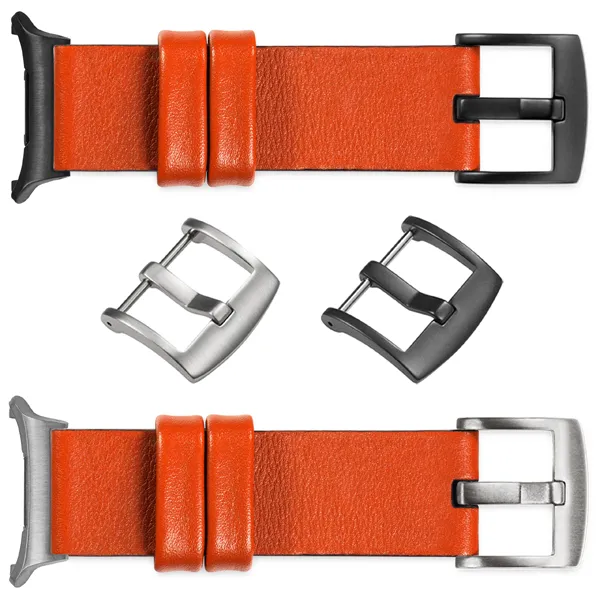 You can choose moVear Prestige S1 for Samsung Galaxy Watch Ultra with a buckle in one of many colors: (Black matte, Brushed silver, Polished silver, Brushed gold, Polished gold, Creamy brushed gold (18mm), Rose gold brushed, Rose gold polished, ). Polish production of moVear belts Prestige S1 24mm to Samsung Galaxy Watch Ultra it is also possible to personalize the color of the buckle.
