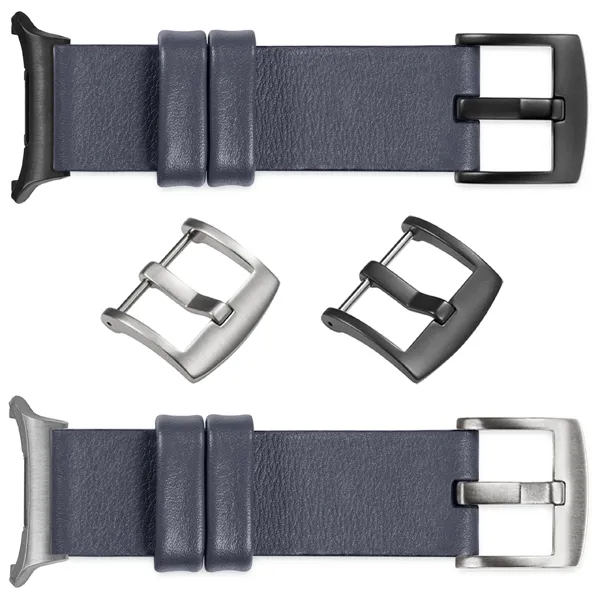 You can choose moVear Prestige S1 for Samsung Galaxy Watch Ultra with a buckle in one of many colors: (Black matte, Brushed silver, Polished silver, Brushed gold, Polished gold, Creamy brushed gold (18mm), Rose gold brushed, Rose gold polished, ). Polish production of moVear belts Prestige S1 24mm to Samsung Galaxy Watch Ultra it is also possible to personalize the color of the buckle.