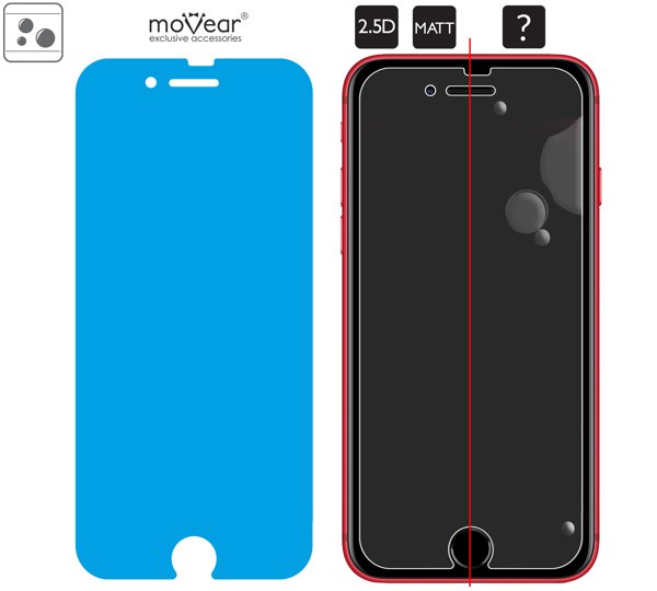 Rozmieszczenie kleju - warstwy adsorpcyjnej - dla szkła hartowanego moVear GLASS mSHIELD 2.5D MATT na iPhone SE 2022, SE 2020, 8, 7 Rozmieszczenie kleju - warstwy adsorpcyjnej - pod całą powierzchnią szkła moVear GLASS mSHIELD 2.5D MATT na iPhone SE 2022, SE 2020, 8, 7.