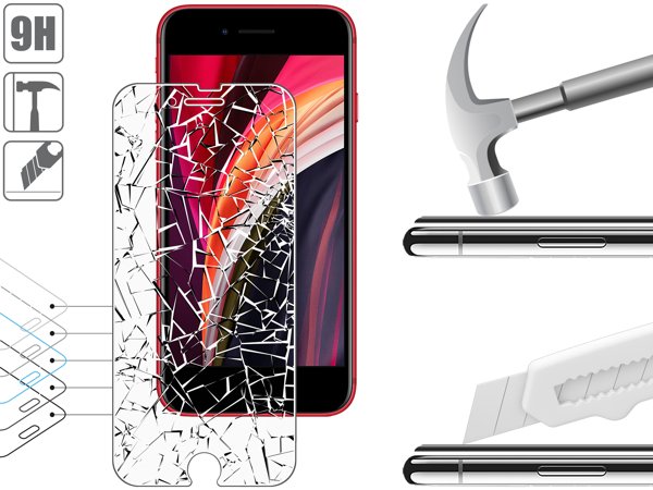 Budowa i wytrzymałość szkła hartowanego moVear GLASS mSHIELD 2.5D MATT na iPhone SE 2022, SE 2020, 8, 7 (4.7 Wytrzymałe szkło moVear GLASS mSHIELD 2.5D MATT ochroni ekran Twojego Apple iPhone SE (2022 / 2020) / 8 / 7 (4.7