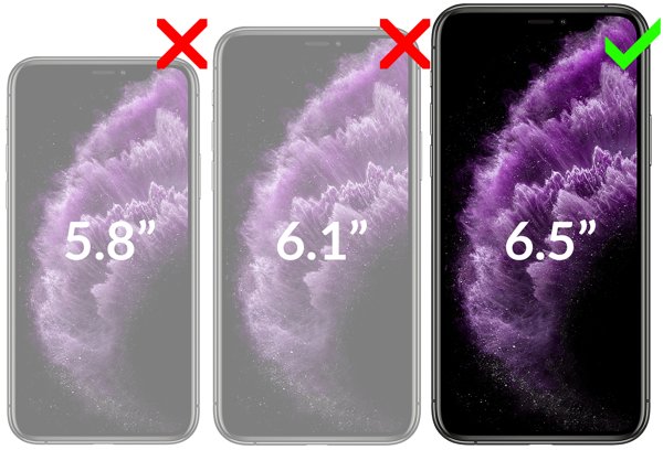 Kompatybilność szkła hartowanego moVear GLASS mSHIELD 3D PRO-E na iPhone 11 Pro Max / iPhone Xs MAX (6.5 Obrazek prezentujący kompatybilność szkła hartowanego moVear GLASS mSHIELD 3D PRO-E na Apple iPhone 11 Pro Max / Xs MAX. Aby uniknąć pomyłek przy zakupie, zwróć uwagę na dokładny model swojego telefonu.