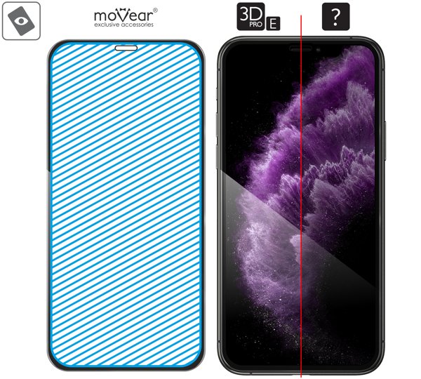 Obszar szklanej powierzchni mARG™ moVear GLASS mSHIELD 3D PRO-E na iPhone 11 Pro Max / iPhone Xs MAX Prawdziwe szkło w technologii mARG™ znajduje się na całej powierzchni protektora moVear GLASS mSHIELD 3D PRO-E do iPhone 11 Pro Max / iPhone Xs MAX (6.5