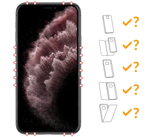 Do jakich typów etui pasuje moVear GLASS mSHIELD 3D PRO MATT na iPhone 11 Pro Max / iPhone Xs MAX (6.5 moVear GLASS mSHIELD 3D PRO MATT na Apple iPhone 11 Pro Max / Xs MAX umożliwia użytkowanie z wieloma etui o miękkich krawędziach. Zastosuj etui aby jeszcze lepiej ochronić smartfon przed uszkodzeniami.