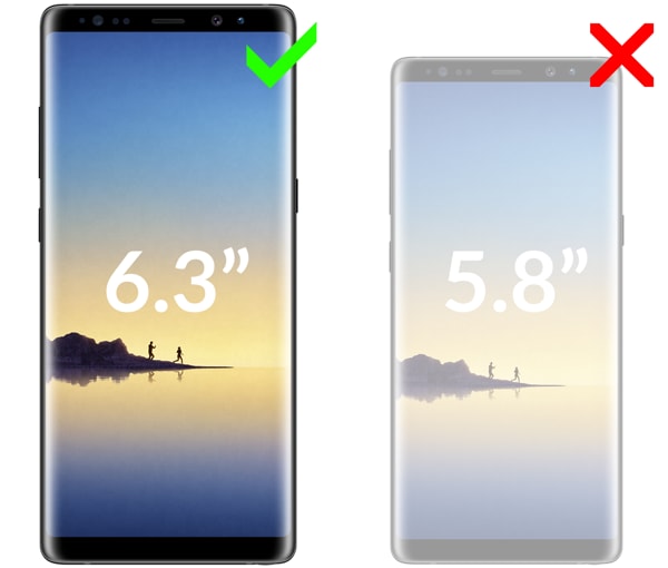 Kompatybilność szkła hartowanego moVear GLASS mSHIELD 3D na Samsung Galaxy Note 8 (N950) Obrazek prezentujący kompatybilność szkła hartowanego moVear GLASS mSHIELD 3D na Samsung Galaxy Note 8 (N950). Aby uniknąć pomyłek przy zakupie, zwróć uwagę na dokładny model swojego telefonu.